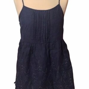 Elegant Navy Embroidered Women's Top